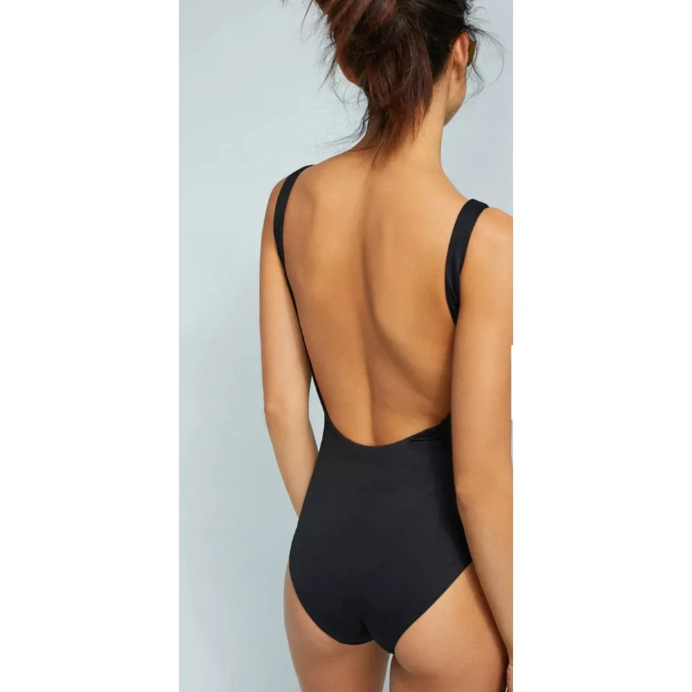 ONIA ANTHROPOLOGIE Women's Size XL Black Giraffe One-Piece Kelly Swimsuit NEW